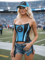 Carolina Panthers Football Team Corset Bustier Top