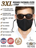 L – XXXL (2XL -3XL) EXTRA LARGE BEARD FACE COVER – FILTER + CARRYING STRAP